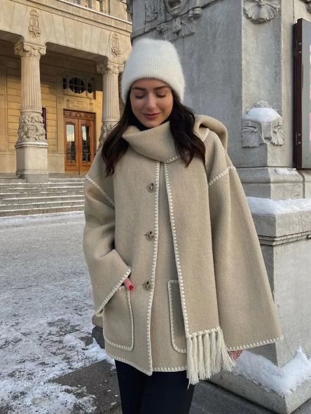 Yasmin™ - Höstens oversized jacka med scarf