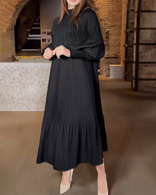 Chic klänning med puffärmar som passar perfekt för street fashion
