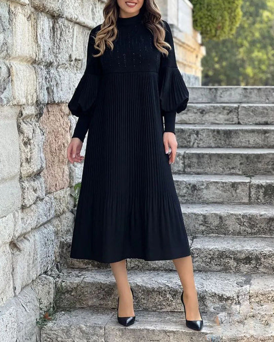 Chic klänning med puffärmar som passar perfekt för street fashion