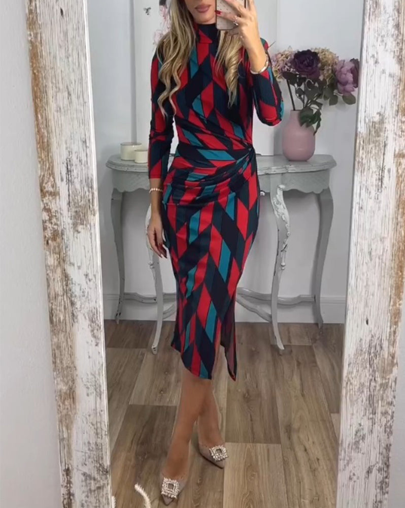 Slipklänning med diamantmönster