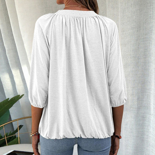 Janine T-shirt med rund hals 3/4-ärm