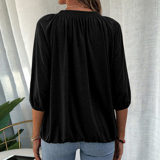 Janine T-shirt med rund hals 3/4-ärm