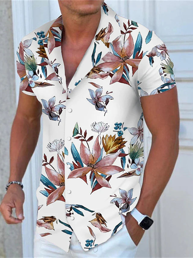 Blommig sommarskjorta för män™ - Se snygg ut samtidigt som du är bekväm hela dagen!