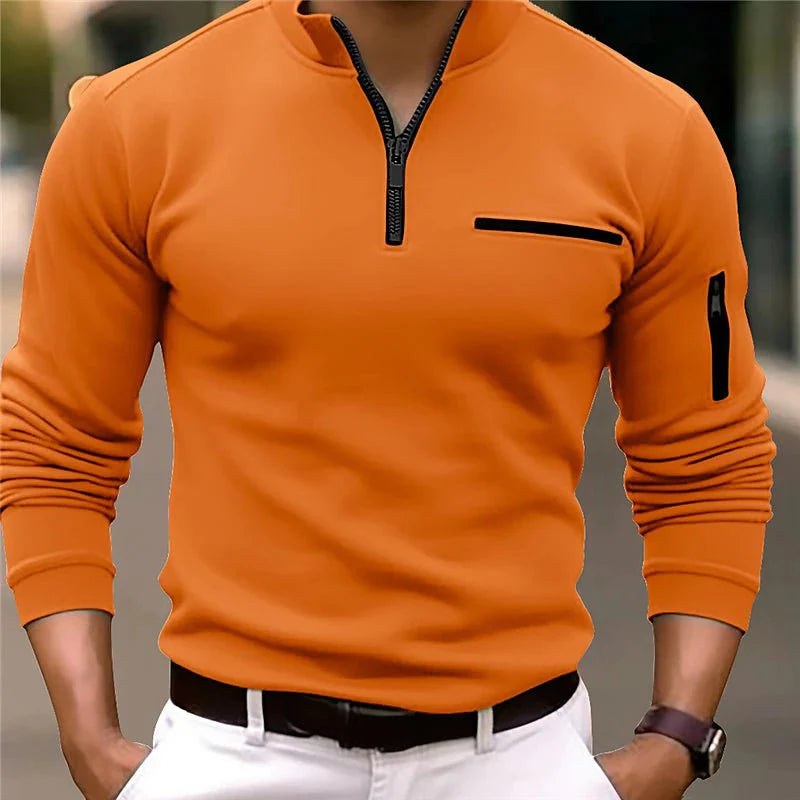 Orange-Thomas™ I Herenpolo met kwart rits