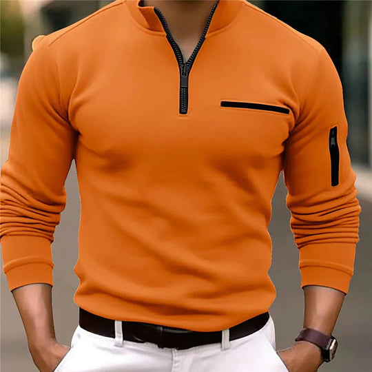Orange-Thomas™ I Herenpolo met kwart rits
